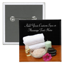 Spa/Massage/Pedicure Salon Scene Black/Colour Button