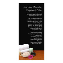 Spa/Massage/Pedicure Salon Scene Black/Colour Rack Card Design