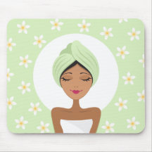 Spa or beauty salon mousepad with plumeria