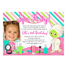 Spa / Pamper/ Glamour Party Invitations with Photo