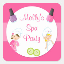 Spa Party Favour Sticker