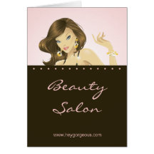 Spa Salon Brochure Greeting Card Pink Woman