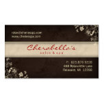 Spa Salon Business Card Floral Butterflies Brown C