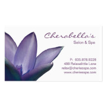 Spa - Salon Massage Therapy Business Card Purple