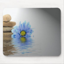 spa with blue flower mouse pad