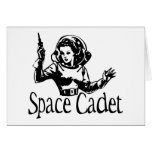 Space Cadet Black & White Greeting Cards