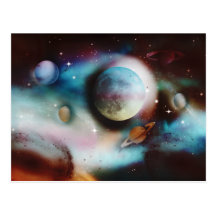 Space nebula & stars postcards