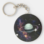 Space, Saturn Rings & Moons Key Chain