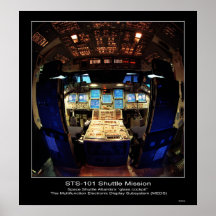Space Shuttle Atlantis’s “glass cockpit" Print