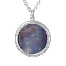 Space, stars, galaxies and nebulas custom necklace