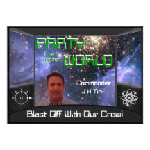 Spaceship Star Party Theme Invitation