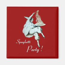 SPAGHETTI PARTY ITALIAN KITCHEN, RESTAURANT red Fridge Magnets