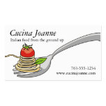 Spaghetti tomato Italian food business cards business cards