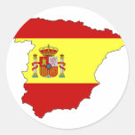 Spain flag map round sticker