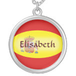 Spain Flag + Name Necklace
