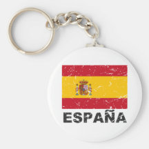 Spain Vintage Flag Key Chain
