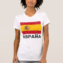 Spain Vintage Flag T Shirts
