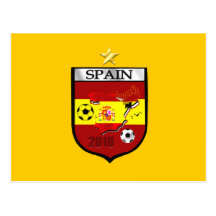 Spain World Champions 1 star badge emblem Postcards