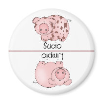 Spanish Clean Dirty Dishwasher Magnet magnets