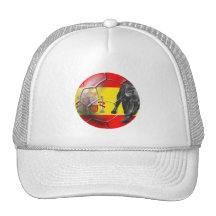 Spanish flag soccer ball Spain soccer gifts Mesh Hats