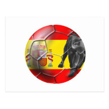 Spanish flag soccer ball Spain soccer gifts Postcards