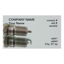spark plug with reflection business card template