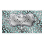 Sparkle Jewellery Business Card Zebra Teal Silver