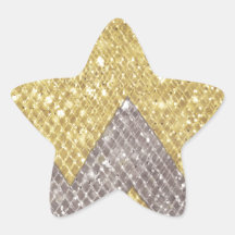 sparkle zig zag star stickers