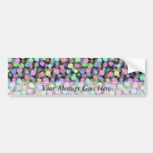 Sparkling Rainbow Polka Dots Bumper Sticker