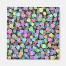 Sparkling Rainbow Polka Dots Fridge Magnet
