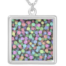 Sparkling Rainbow Polka Dots Necklace