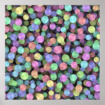 Sparkling Rainbow Polka Dots Posters