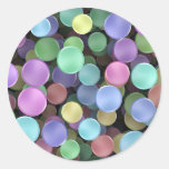 Sparkling Rainbow Polka Dots Round Sticker