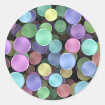 Sparkling Rainbow Polka Dots Round Sticker