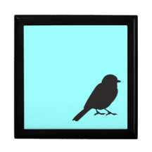 Sparrow silhouette chic tiffany blue swallow bird gift box