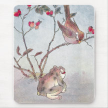 Sparrow, Toad & Rose Hips Mouse Pad