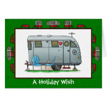 Spartan Camper Trailer Holiday Wish Greeting Card