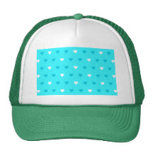 Special Blue Heart Pattern Mesh Hats
