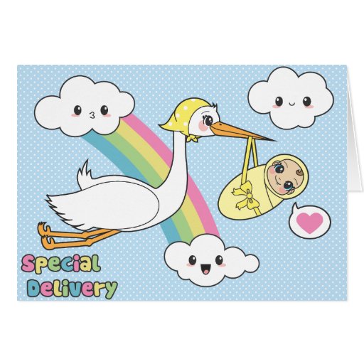Special Delivery - Stork & Baby Greeting Card