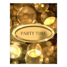 Special Event Elegant Black & Gold Bubbles Custom Invitation