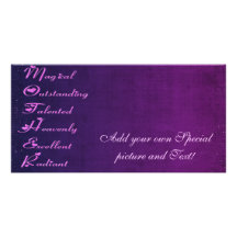 Special Mother Design with Butterflies Personalised Photo Card