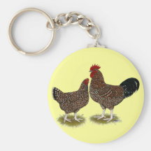 Speckled Sussex Chickens Keychain