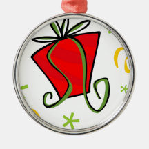 SPECL007 FUN ORANGE RED YELLOW GREEN STRIPES GIFT CHRISTMAS ORNAMENTS