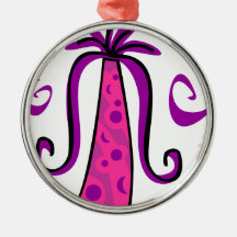 SPECL048 GIRLY FUN PURPLE PINK GIFT BOX SWIRLS PRE CHRISTMAS TREE ORNAMENTS