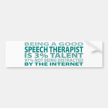 Speech Therapist 3% Talent Bumper Sticker