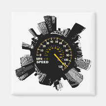 Speed City 1 Fridge Magnet