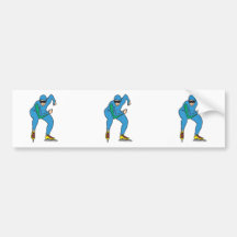 speed skater graphic bumper sticker
