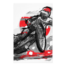 Speedway Flat Track Motorcycle Racer Stationery