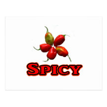 Spicy Five Habanero Hot Pepper Design Postcard