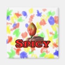 Spicy Single Flame Habanero Hot Pepper Design Refrigerator Magnet